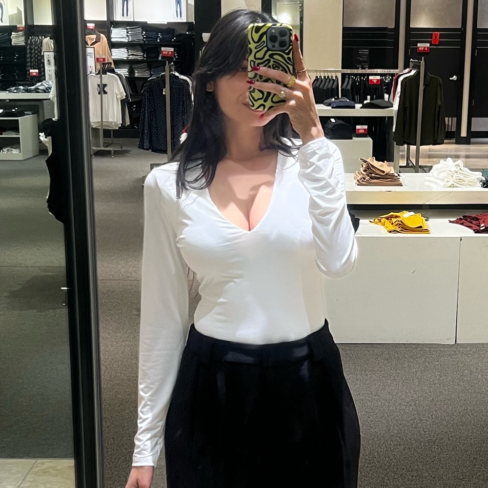 Express White Long Sleeve Bodysuit